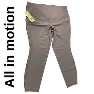 ALL IN MOTIONS Effortless Support High-Rise 7/8 Leggings, Dark Brown, Size 1X